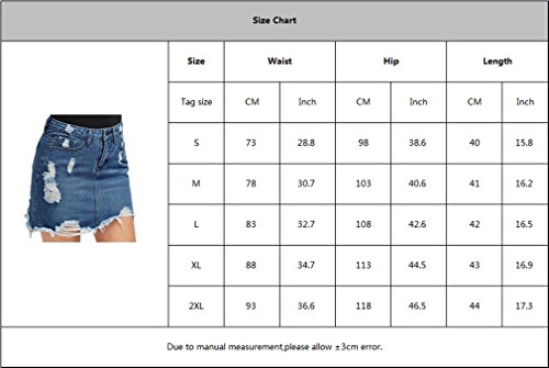 Falda Rotos para Mujeres Color Sólido A-lìnea Skirt de Mezclilla Moda Cintura Alta Casual Verano Mini Falda con Bolsillos