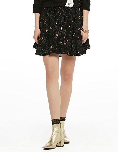 Falda Sedosa Estampada de Maison Scotch (S - Negro)
