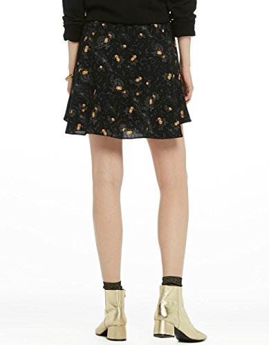 Falda Sedosa Estampada de Maison Scotch (S - Negro)