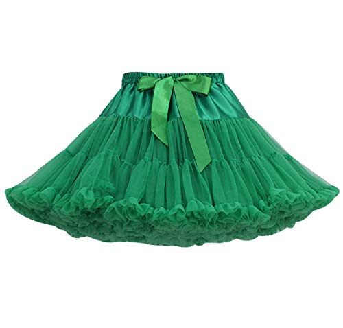 Falda Tutu Mujer Tutú Faldas de Tul Cortas Falda Tul Disfraz Volantes Fiesta Corta para Bodas Disfraces con Tutu Ballet Tutus Adulto Enaguas para Vestidos Pollera de Tul Capas Enagua Verde Navidad
