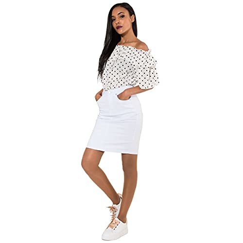 Falda Vaquera para Mujer Minifalda Jeans Casual Elastica para Verano