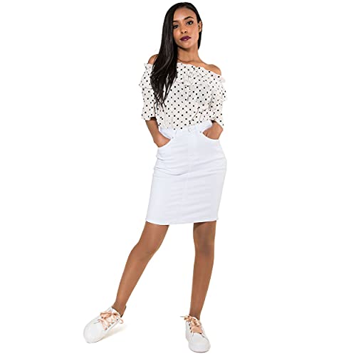 Falda Vaquera para Mujer Minifalda Jeans Casual Elastica para Verano