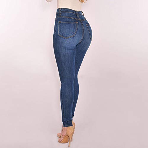 FAMILIZO Vaqueros Rotos Mujer baratos Vaqueros Mujer Tallas Grandes Vaqueros Altos Ajustados Pantalones lápiz Tejanos Otoño Mujer Anchos Casual Elástico Skinny Talle Alto Azul 3XL