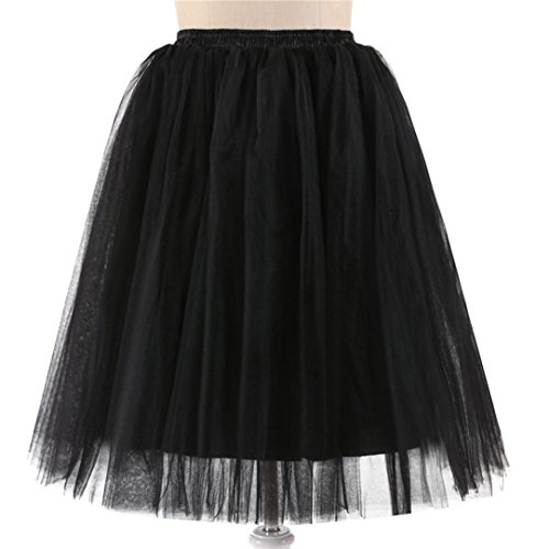 FAMILIZO_Faldas Cortas Mujer Verano Faldas Tubo De Moda Faldas Tul Mujer Faldas Altas De Cintura Faldas Acampanadas De Mujer Mini Faldas Tutu Tulle Vestidos (Talla única, Negro)