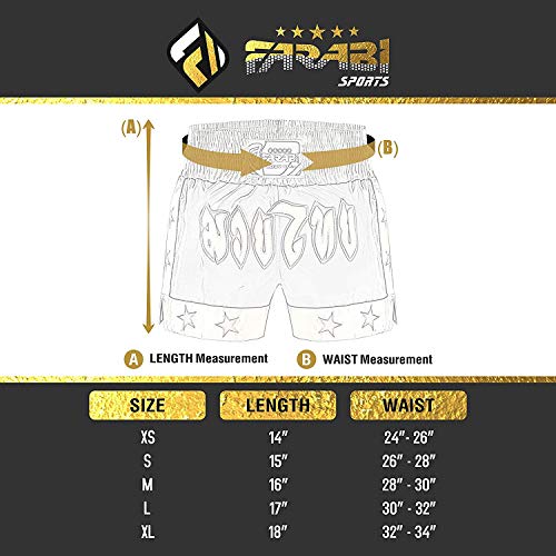 Farabi Muay Thai Short Kickboxing MMA Mix Martial Arts Training Short Boxing Trunk (S)
