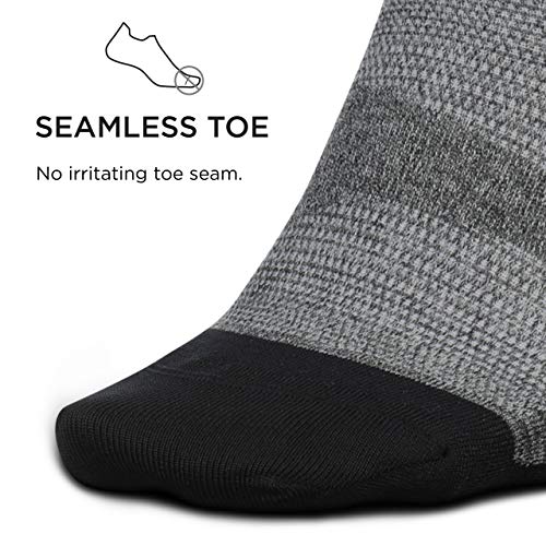 Feetures - Elite Ultra Light - No Show Tab - Calcetines deportivos para correr para hombres y mujeres - Gris - Talla Grande
