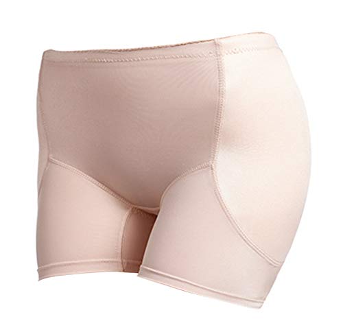 FEOYA - Mujer Bragas Braguitas Moldeadora con Relleno Cadera Briefs de Encaje Fajas Hip Up Lateral Calzones Sexy sin Costura para Mujer - Beige con 6 Tallas