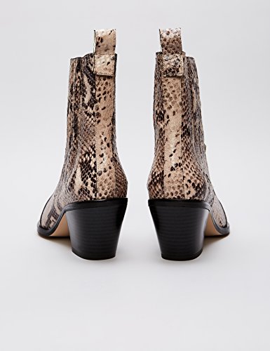 find. Botines de Cuero Estilo Vaquero Mujer, Multicolor (Dark Brown/Beige), 41 EU