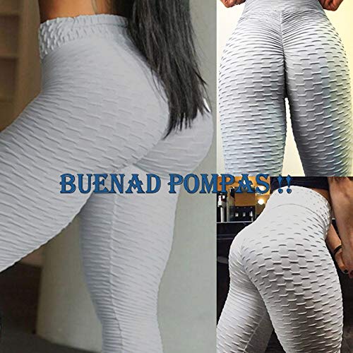 FITTOO Leggings Push Up Mujer Mallas Pantalones Deportivos Alta Cintura Elásticos Yoga Fitness  Gris S