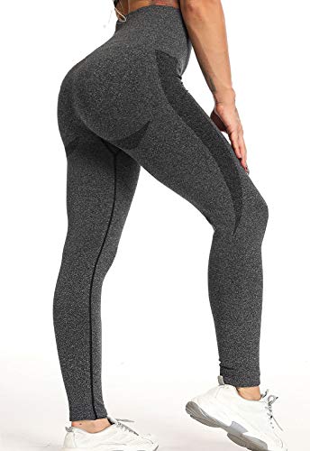 FITTOO Leggings Sin Costuras Push Up Super Suave Elásticos Mujer Alta Cintura Yoga Fitness Mujer #2 Pant Gris Oscuro M