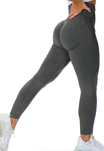FITTOO Leggings Sin Costuras Push Up Super Suave Elásticos Mujer Alta Cintura Yoga Fitness Mujer #2 Pant Gris Oscuro M