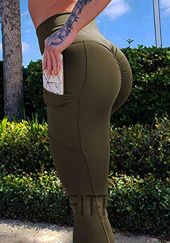 FITTOO Mallas Leggings Mujer Pantalones Deportivos Yoga Alta Cintura Elásticos Transpirables Verte M