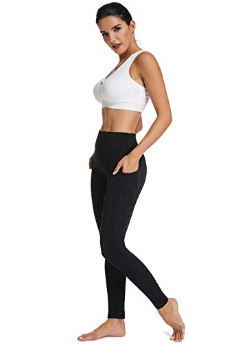 FITTOO Mallas Leggings Mujer Pantalones Deportivos Yoga Alta Cintura Elásticos y Transpirables #2 Negro S