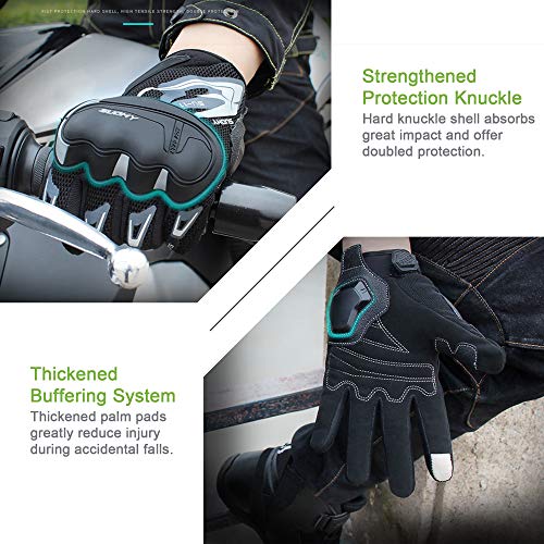 FitTrek Guantes de Moto Mujer - Guantes MTB Motocross Tácticos - Pantalla Táctil Guantes Antideslizante con Protecciones - Guantes Niña para Motocicleta Ciclismo Caza Escalada Acampar