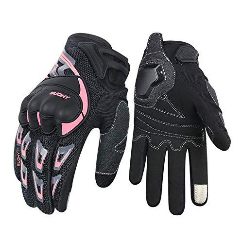 FitTrek Guantes de Moto Mujer - Guantes MTB Motocross Tácticos - Pantalla Táctil Guantes Antideslizante con Protecciones - Guantes Niña para Motocicleta Ciclismo Caza Escalada Acampar