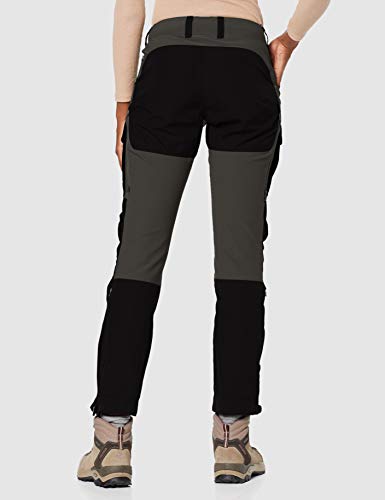 FJALLRAVEN Keb Trousers Curved W Pantalón, Mujer, Black/Stone Grey, 40