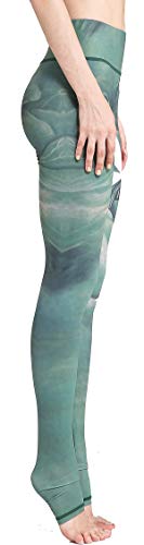 FLYCHEN Leggings Estampado Floral para Mujer Deportiva Fitness Push Up Yoga de Alta Cintura Elásticos Galaxy Star Impreso Traje de Running Galaxia Estrella HK143 - M