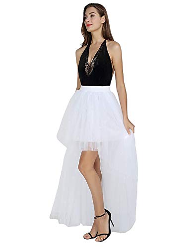 FOLOBE Falda de Tul con Cola de Milano Falda Larga y esponjosa con Espalda Sexy
