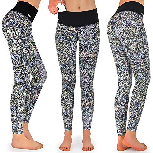 Formbelt® - Pantalón Largo de Running con Bolsillo integrada para Teléfonos Móviles, Leggings Deportivo para Mujeres Riñonera Llaves Gimnasio Mujer Jogging Correr Escalada o Yoga (Spirit One, M)