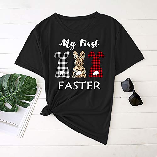 FOTBIMK Camiseta de manga corta con estampado de verano para mujer, camiseta de manga corta, informal, de Pascua, para el Día de San Patricio, Pascua