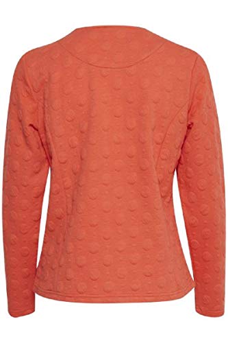 Fransa - Cardigan para mujer con estructura de patrón y cremallera Orange (Hot Coral 60175). XXL