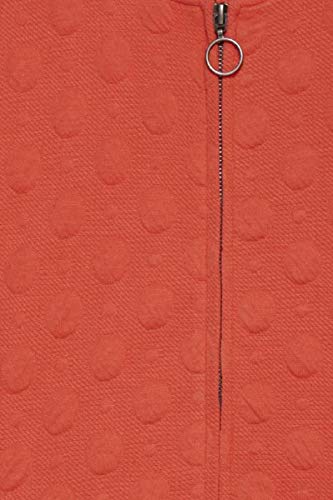 Fransa - Cardigan para mujer con estructura de patrón y cremallera Orange (Hot Coral 60175). XXL