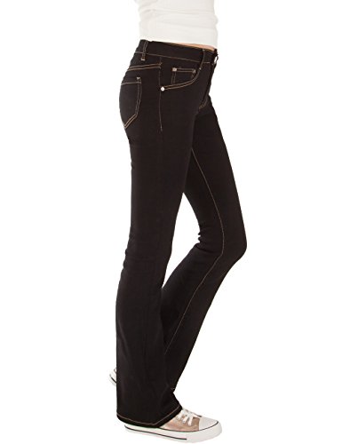 Fraternel Pantalones Vaqueros Mujer Corte Bota Boot-Cut Negro XL