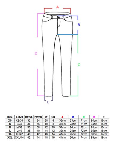 Fraternel Pantalones Vaqueros Mujer Recto Straight Negro XL