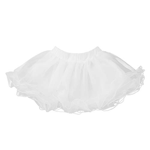 Freebily Cancán Niña Corto Comunión Blanco Organza Enagua Corto Aro para Vestido Corto Tutú Falda Niñas Infántil Mallas Miriñaques Disfraces Fiesta Blanco 3-4 Años