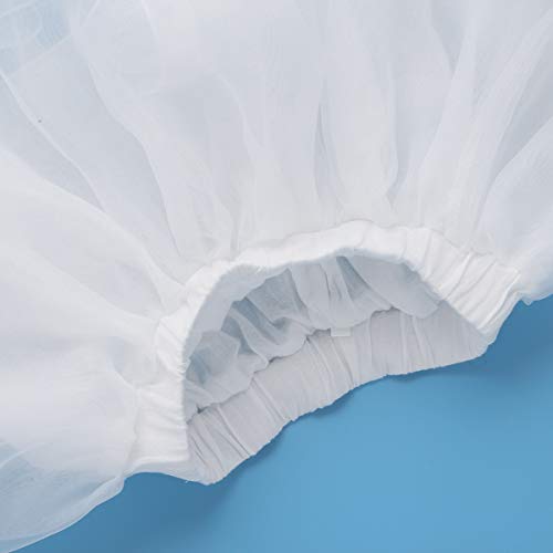 Freebily Cancán Niña Corto Comunión Blanco Organza Enagua Corto Aro para Vestido Corto Tutú Falda Niñas Infántil Mallas Miriñaques Disfraces Fiesta Blanco 3-4 Años