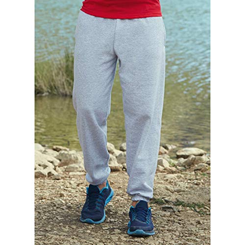 Fruit of the Loom - Pantalones de Deporte/Gimnasio/Entrenamiento para Hombre - Pantalones de Chandal Extra Grande (XL)/Gris
