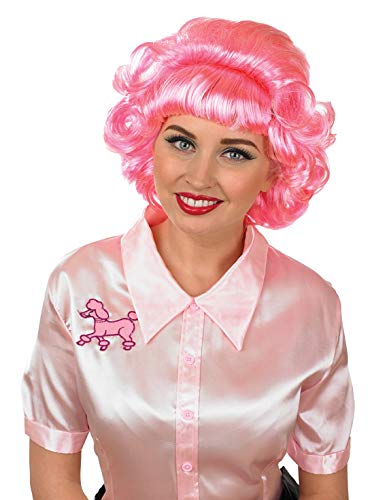 Fun Shack Peluca Rosa de Mujer de los años 50 para Adultos. Accesorio para Disfraz de Personaje de película de los años 70