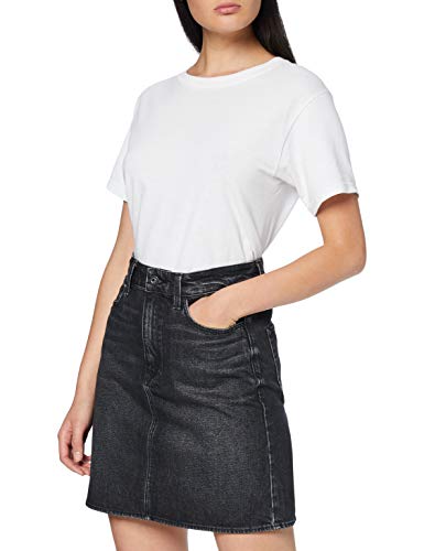 G-STAR RAW 3301 A-Line_Rock Falda, Negro (Worn in Black Stone C049-b221), 25W para Mujer