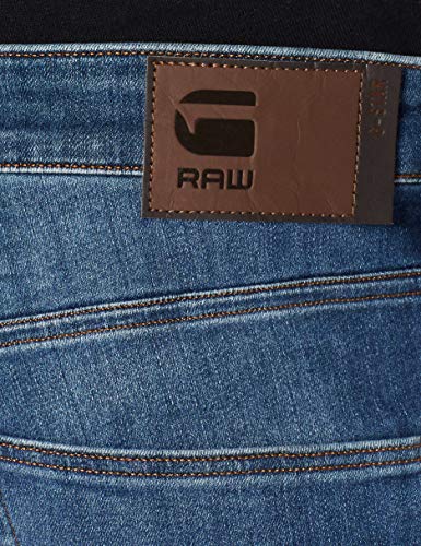 G-STAR RAW 3301 Deconstructed Super Slim Vaqueros, Medium Indigo Aged 8968-6028, 34W / 32L para Hombre