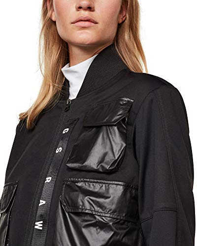 G-STAR RAW 3D Pocket Bomber Wmn chaqueta, Black/Dk C082-8299-Casco de Ciclismo, Color Negro, XX-Small para Mujer