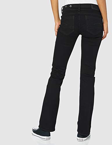 G-STAR RAW Midge Mid Waist Bootcut Vaqueros Corte de Bota, Negro (Pitch Black), 31W / 30L para Mujer