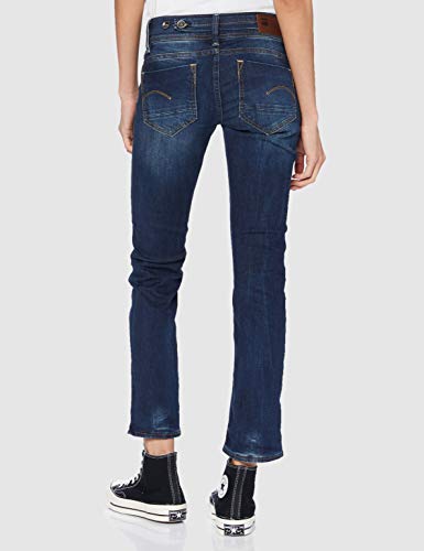 G-STAR RAW Midge Saddle Mid Waist Straight Vaqueros, Dk Aged 6553-89, 30W / 32L para Mujer