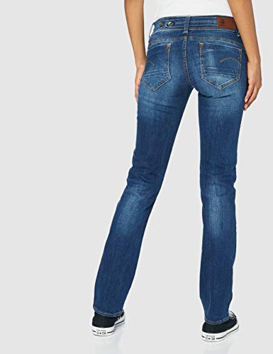 G-STAR RAW Midge Saddle Mid Waist Straight Vaqueros, Medium Aged 8464-071, 23W / 34L para Mujer