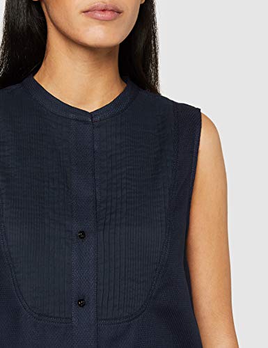 G-STAR RAW Pleated Bib Blusa, Azul (Mazarine Blue 4213), 34 (Talla del Fabricante: XX-Small) para Mujer