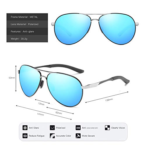Gafas de sol polarizadas para hombre mujere metal Marco grande/Ciclismo Golf Conducción Pesca Escalada Verano Deportes al aire libre moda Gafas de sol (b1lue)