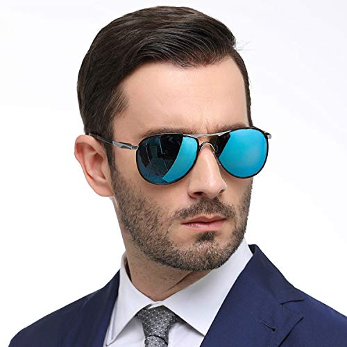 Gafas de sol polarizadas para hombre mujere metal Marco grande/Ciclismo Golf Conducción Pesca Escalada Verano Deportes al aire libre moda Gafas de sol (b1lue)
