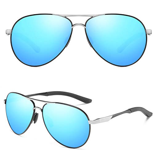 Gafas de sol polarizadas para hombre mujere metal Marco grande/Ciclismo Golf Conducción Pesca Escalada Verano Deportes al aire libre moda Gafas de sol (b1lue)