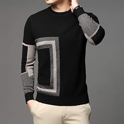 Gama Alta Diseñador De La Marca para Hombre De Punto Jersey Negro Suéter Cuello Redondo Otoño Invierno Casual Jumper Ropa para Hombre XXL Caqui