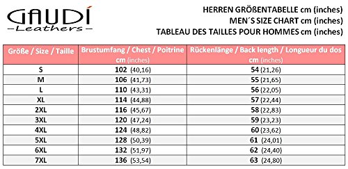 Gaudi-Leathers Chaleco de Cuero para Hombre Moto o Motocicleta Biker Moto M