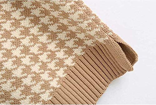 Geagodelia Houndstooth - Jersey sin mangas para mujer, diseño escocés, para otoño e invierno, cuello en V, elegante Cachi M