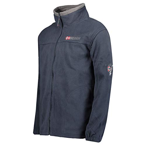 Geographical Norway TAMAZONIE MEN - Grueso Y Cálido Vellón De Los Hombres De Cierre De Cremallera - Chaqueta De Invierno Cálido De Los Hombres - Sudadera De Manga Larga Forrada MARINA L