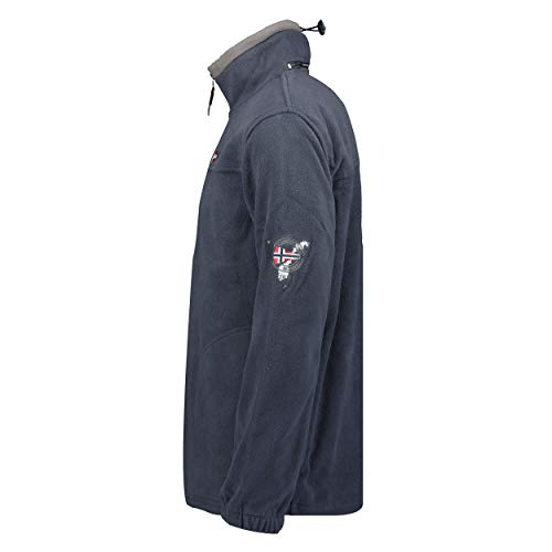 Geographical Norway TAMAZONIE MEN - Grueso Y Cálido Vellón De Los Hombres De Cierre De Cremallera - Chaqueta De Invierno Cálido De Los Hombres - Sudadera De Manga Larga Forrada MARINA L