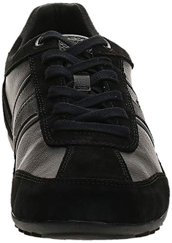 Geox U Wells C, Zapatillas Hombre, Negro (Black/Dk Jeans C9B4N), 42 EU