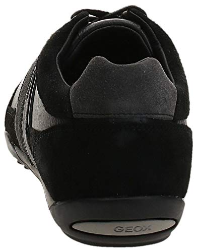 Geox U Wells C, Zapatillas Hombre, Negro (Black/Dk Jeans C9B4N), 42 EU