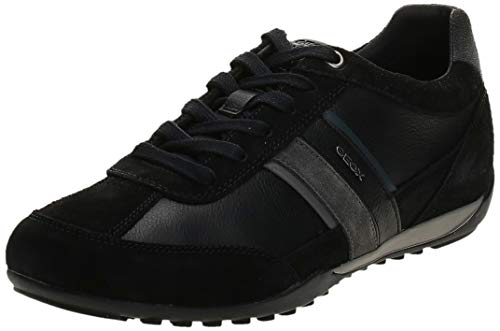 Geox U Wells C, Zapatillas Hombre, Negro (Black/Dk Jeans C9B4N), 42 EU